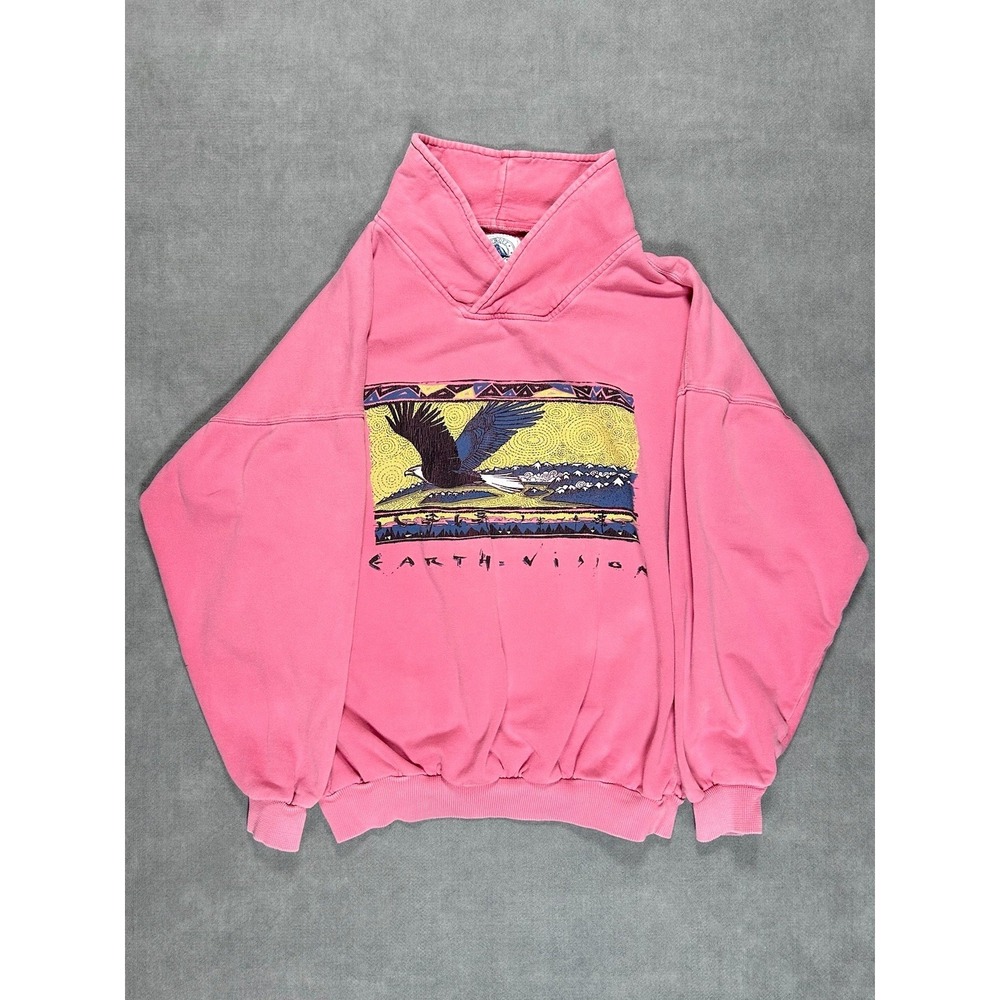 Vintage Earth Vision Hydro's Sweatshirt Salmon Pink Eagle 90s